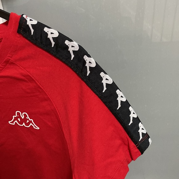 Kappa Slim Fit Red Short Sleeve T-Shirt with Logo on Sleeve - Picture 3 of 4